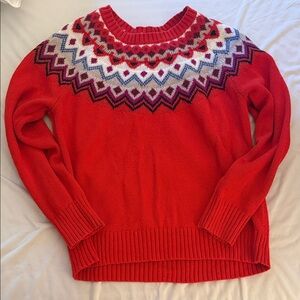 Old Navy Red Patterned Women's Sweater